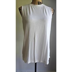 Christian Siriano White Tank Top, Sz M , 47% Modal, 47% Cotton, 65 Spandex
